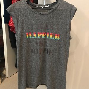 Pam & Gela Women's Gray Frankie Hippie Tee